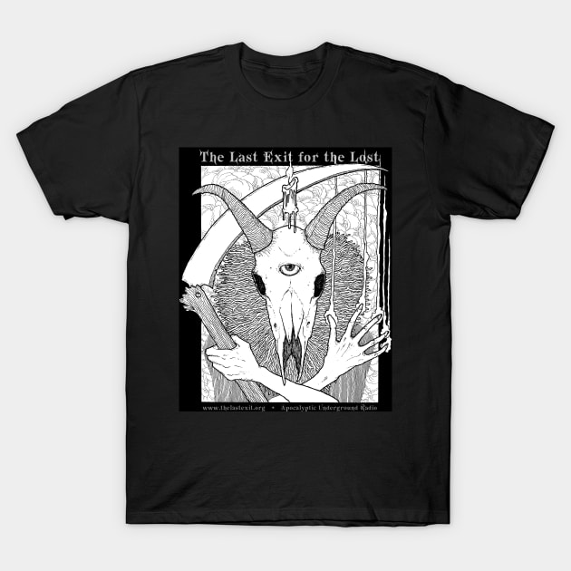 Last Exit Goat Skull Scythe T-Shirt by TheLastExit